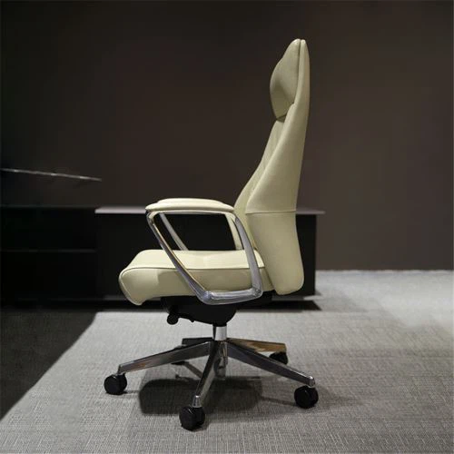 Usnjen pisarniški stol, nastavljiv naslon